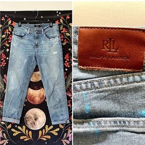 Super Cute RALPH LAUREN Splatter Jeans Relaxed Fit Sz 4